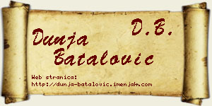 Dunja Batalović vizit kartica